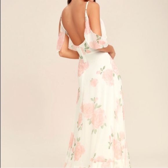 Lulus wedding guest floral ruffle dress size small - Picture 2 of 7